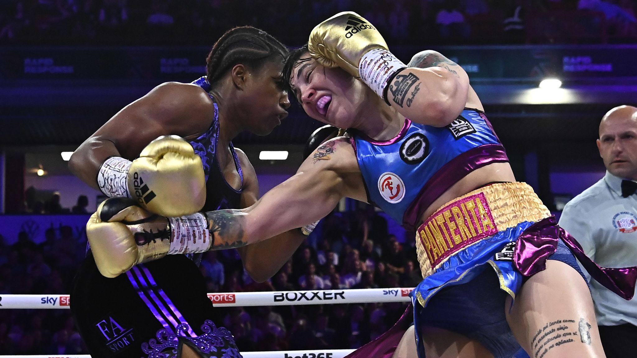 Caroline Dubois knocks down Maira Moneo as she claims WBC interim ...