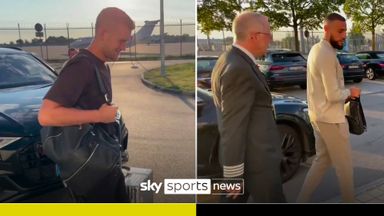 Exclusive shots as De Ligt, Mazraoui seen on way to UK for Man Utd medical