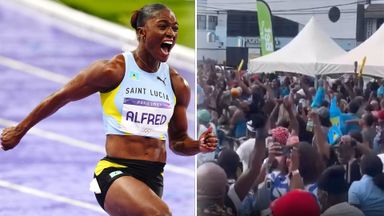 What's it like to celebrate a FIRST ever Olympic medal? Fans in St Lucia go wild!