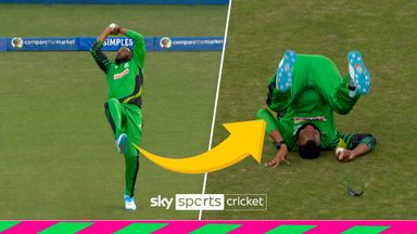 'Don't let me down!' | Pollard takes a tumble before pulling off classy catch!