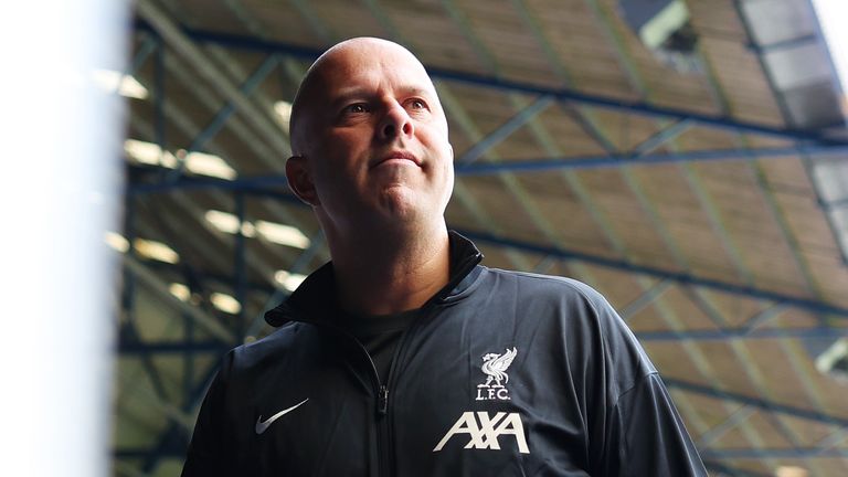 Arne Slot arrives at Ipswich to take charge of his first Premier League game with Liverpool