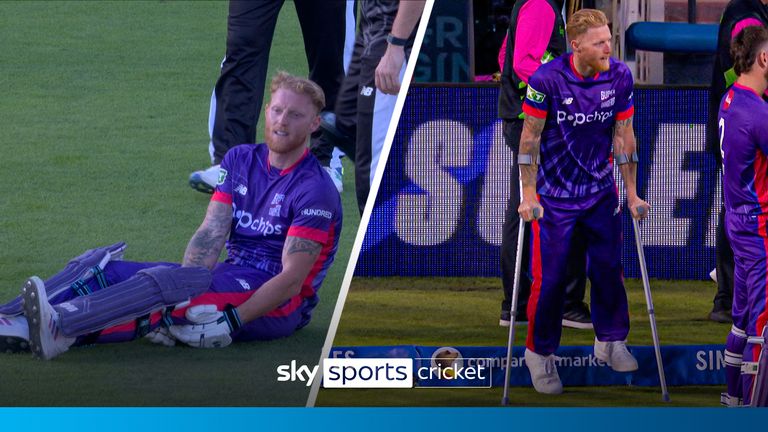 Ben Stokes was spotted on crutches after his Northern Superchargers beat the Manchester Originals, putting his participation in England's next Test series against Sri Lanka in serious doubt.