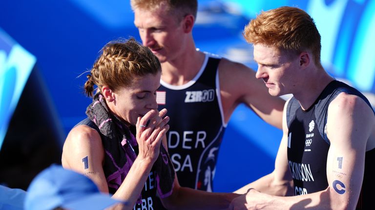 Paris 2024 Olympic Games - Day Ten
Great Britain's Beth Potter and Samuel Dickinson following the Mixed Relay Triathlon at the Pont Alexandre III on the tenth day of the 2024 Paris Olympic Games in France. Picture date: Monday August 5, 2024.