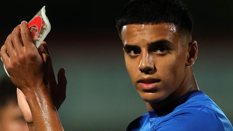 Brandon Khela of Birmingham City during the Carabao Cup First Round match between Cheltenham Town and Birmingham City at The Completely-Suzuki Stadium on August 08, 2023 in Cheltenham, England