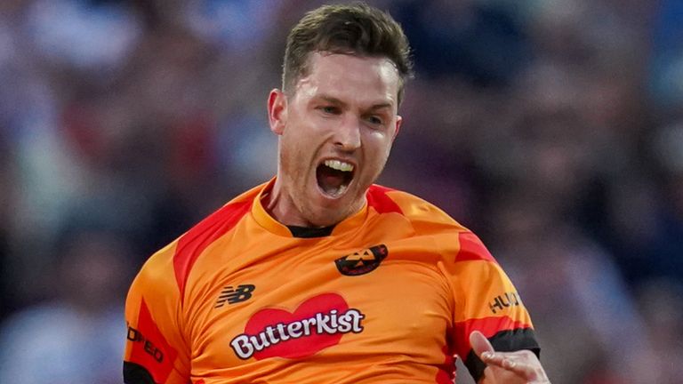 Birmingham Phoenix's Adam Milne celebrates taking the wicket of London Spirit's Matthew Wade during The Hundred match at Edgbaston, Birmingham.