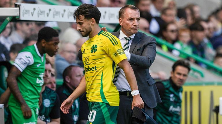 Celtic manager Brendan Rodgers with Nicolas Kuhn