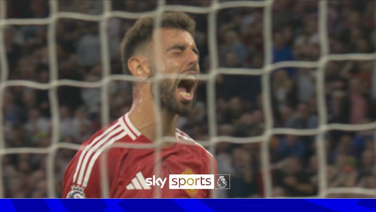 Bruno screams after missing a chance against Fulham