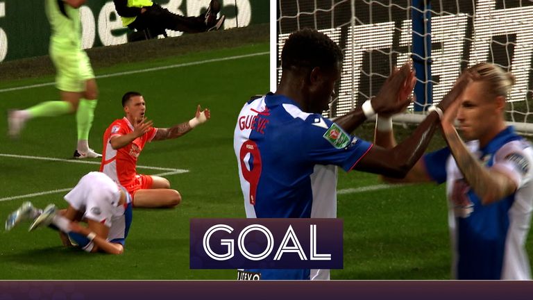 Watch as Makhtar Gueye scores a penalty to give Blackburn the lead against Blackpool in their second round Carabao Cup match up.