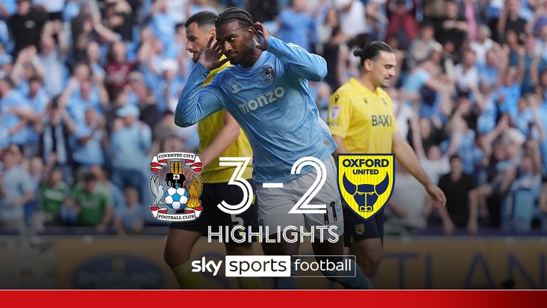 Highlights of the Sky Bet Championship match between Coventry City and Oxford United. 