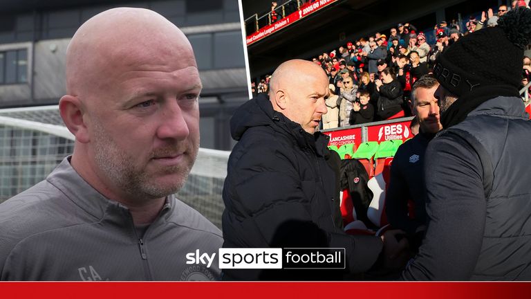 Fleetwood Town manager Charlie Adam and Derby County manager Paul Warne during the Sky Bet League One match at Highbury Stadium, Fleetwood. Picture date: Saturday January 6, 2024.