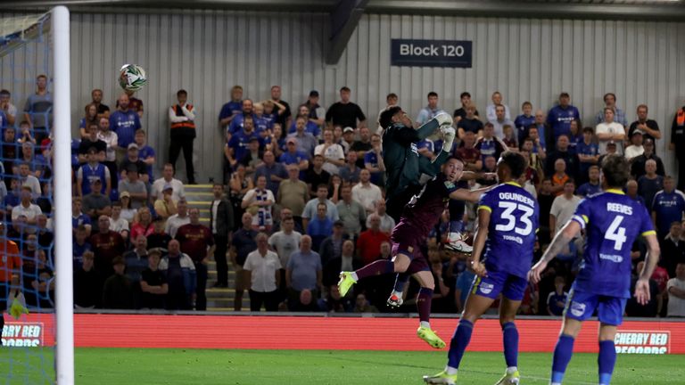 Conor Chaplin scores Ipswich's second goal.