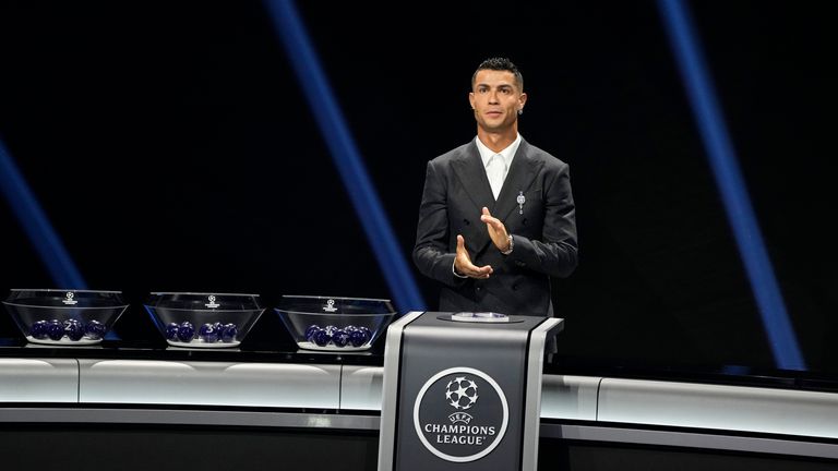 Cristiano Ronaldo helped conduct the draw of the revamped 36-team competition in Monte Carlo