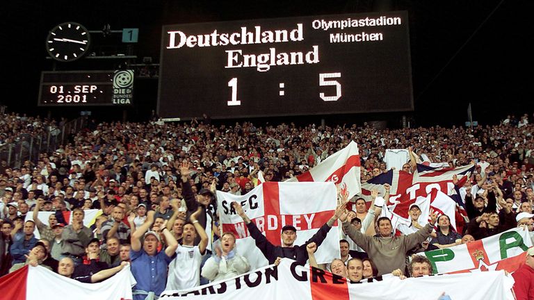 England beat Germany 5-1 in 2001 - a historic victory under Sven-Goran Eriksson