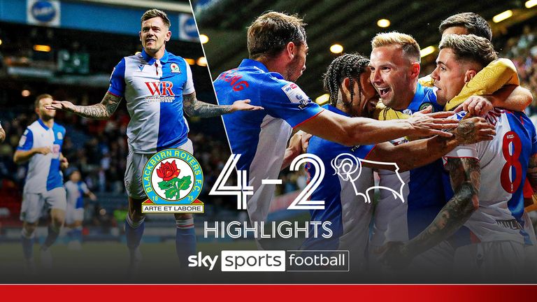 Highlights from the Championship clash between Blackburn Rovers and Derby County.