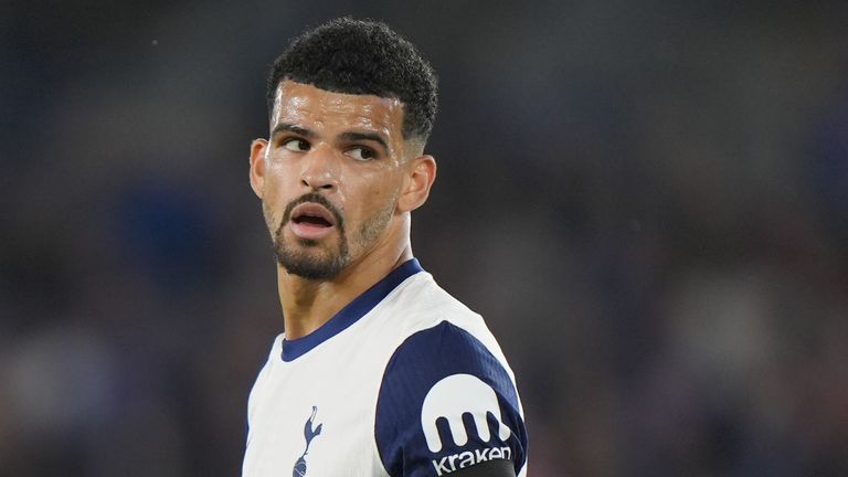 Tottenham Hotspur's Dominic Solanke Tottenham Hotspur's Dominic Solanke during the Premier League match at the King Power Stadium, Leicester. 