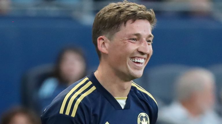 KANSAS CITY, KS – MAY 29: Vancouver Whitecaps midfielder Ryan Gauld (25) smiles after scoring a goal during the first half of an MLS match between Vancouver Whitecaps FC and Sporting Kansas City at Children's Mercy Park on May 29, 2024 in Kansas City, KS. (Photo by Scott Winters/Icon Sportswire) (Icon Sportswire via AP Images)