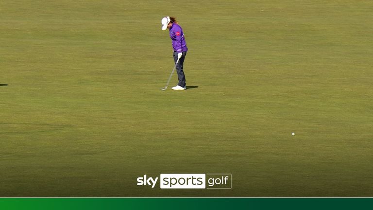 Leona Maguire's chip didn't go to plan on her ninth hole at the AIG Women's Open.