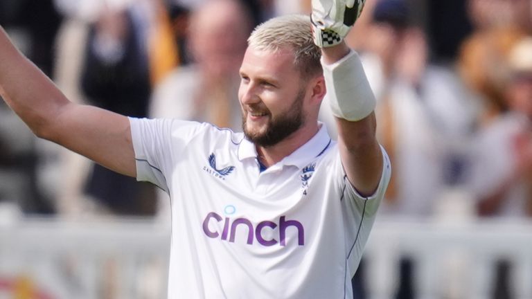 Gus Atkinson celebrates his century at Lord's (PA Images)