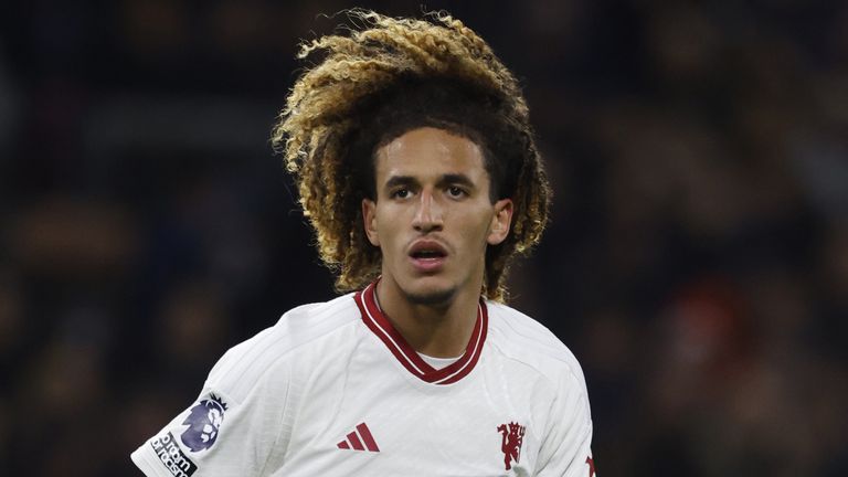 Manchester Uniteds midtbanespiller Hannibal Mejbri.