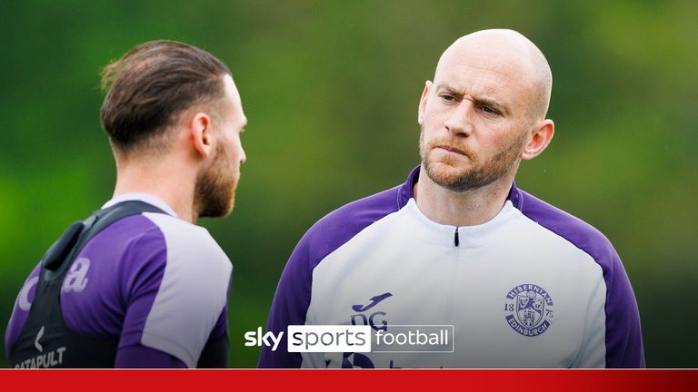 New Hibs head coach David Gray and forward Martin Boyle