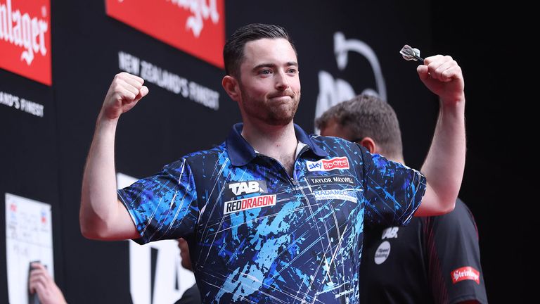 Luke Humphries wins the NZ Darts Masters. .PDC World Series of Darts - New Zealand Darts Masters at Globox Arena,.Hamilton on Saturday August 17 2024 Photo credit: Stephen Parker / www.photosport.nz