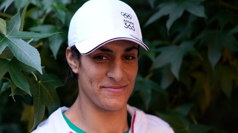 Algeria boxer believer, 2024 Summer Olympics, on August 4, 2024, in Paris, in Paris, in Paris, 2024 after interview with SNTV after 2024 SNTV. (AP Photo / Vadim Ghirda) 