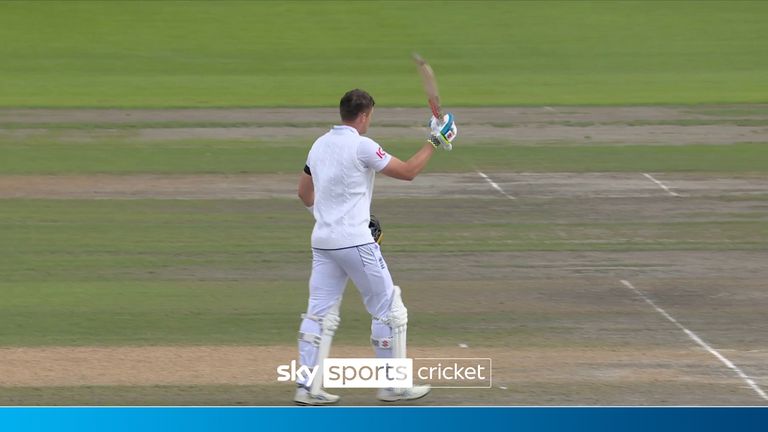 Watch Jamie Smith claim his maiden test century in England&#39;s first test against Sri Lanka.  