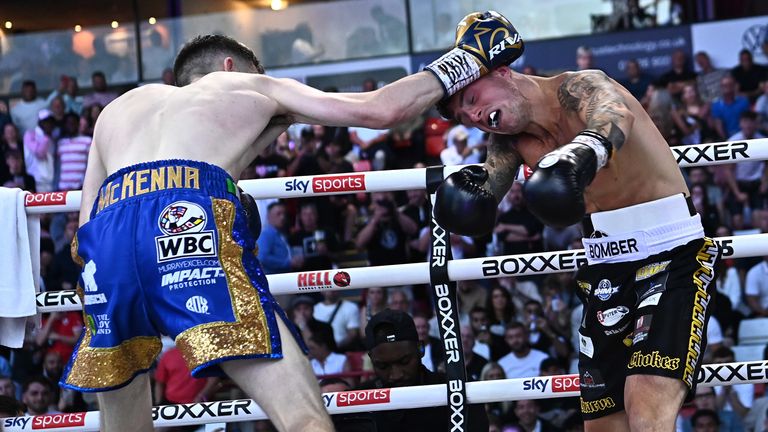 BEN SHALOM BOXXER BATTLE LINES FIGHT WEEK.ZAK CHELLI V CALLUM SIMPSON.PIC CHRIS DEAN/BOXXER.(PICS FREE FOR EDITORIAL USE ONLY).OAKWELL STADIUM BARNSLEY 3/8/2024.WBC INTERNATIONAL SILVER SUPER WELTERWEIGHT TITLE.STEPHEN MCKENNA V JOE LAWS