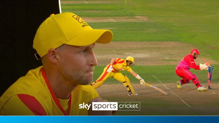 The Trent Rockets&#39; Joe Root left the field visibly angry after a miscommunication lead to him being run out.