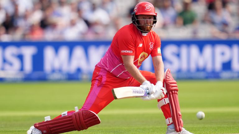 Welsh Fire's Jonny Bairstow hits four runs during The Hundred men's match at Lord's, London. Picture date: Thursday August 1, 2024.