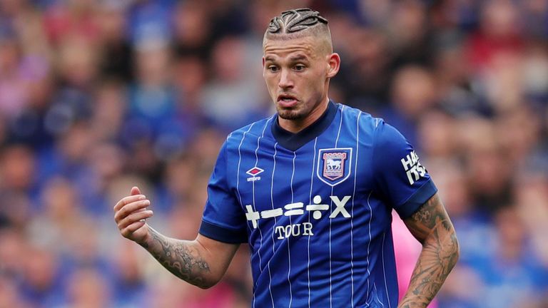 Kalvin Phillips in action for Ipswich Town