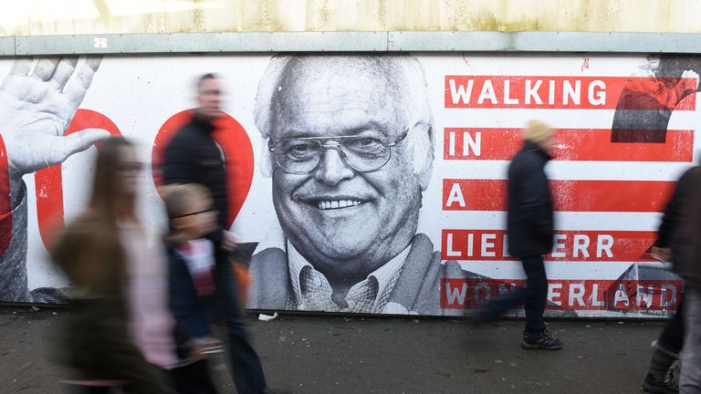 A mural of former Southampton owner Markus Liebherr