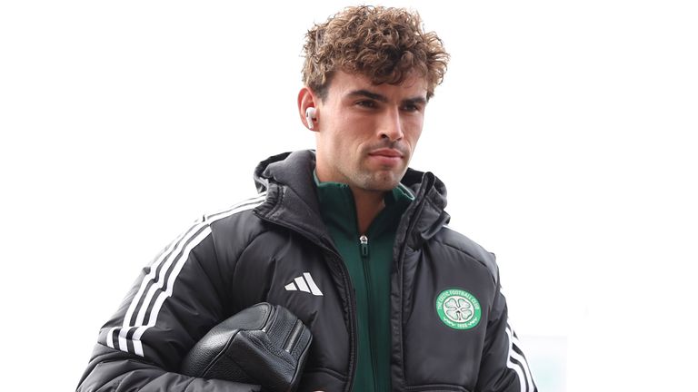 GLASGOW, SCOTLAND - AUGUST 18: Celtic's Matt O'Riley during a Premier Sports Cup last sixteen match between Celtic and Hibernian at Celtic Park, on August 18, 2024, in Glasgow, Scotland.  (Photo by Ross MacDonald / SNS Group)