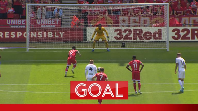 Middlesbrough score against Swansea