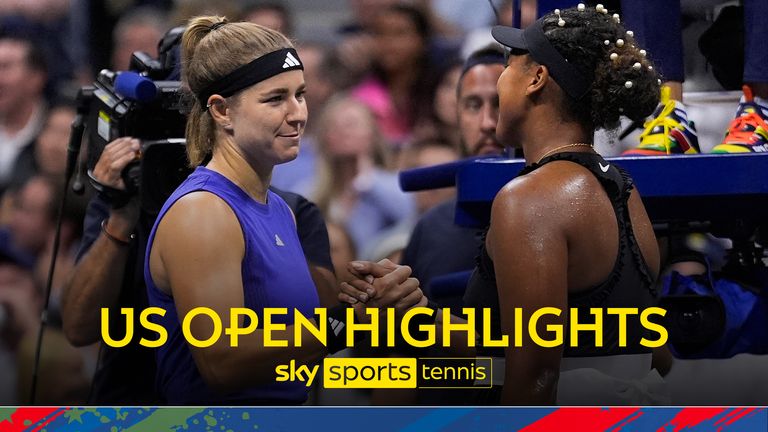 Karolina Muchova, of the Czech Republic, shakes hands with Naomi Osaka, of Japan, after winning their second round of the U.S. Open tennis championships, Thursday, Aug. 29, 2024, in New York. (AP Photo/Matt Rourke)


