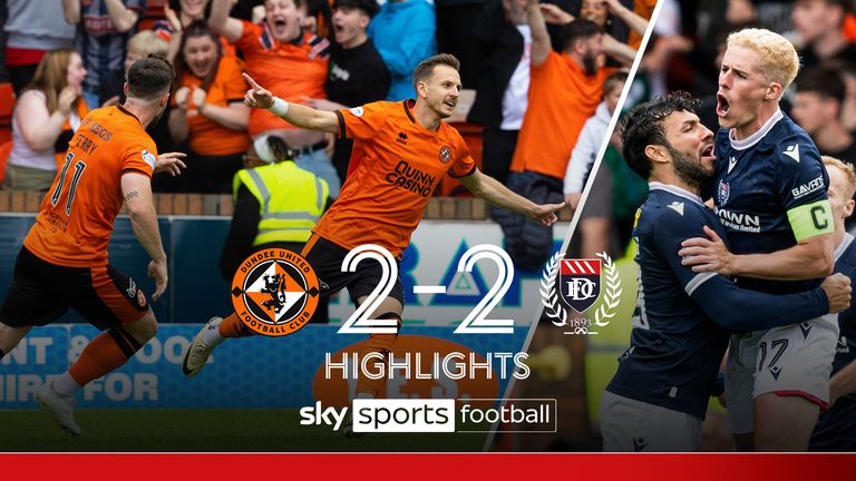 Lo más destacado del empate 2-2 del Dundee United contra el Dundee en la Premiership escocesa