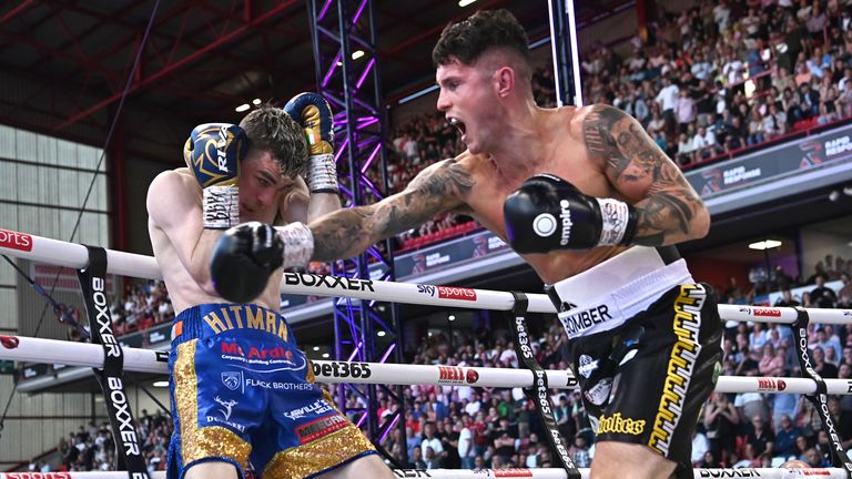 BEN SHALOM BOXXER BATTLE LINES FIGHT WEEK.ZAK CHELLI V CALLUM SIMPSON.PIC CHRIS DEAN/BOXXER.(PICS FREE FOR EDITORIAL USE ONLY).OAKWELL STADIUM BARNSLEY 3/8/2024.WBC INTERNATIONAL SILVER SUPER WELTERWEIGHT TITLE.STEPHEN MCKENNA V JOE LAWS