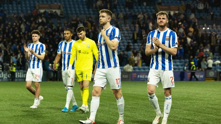 Kilmarnock's Stuart Findlay walks off at the final whistle