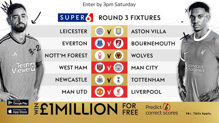 One goal away in the opening two rounds, could you go one better and win PS1,000,000 for free with Super 6?