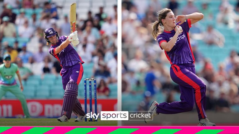 Annabel Sutherland was in inspired form, scoring 63no and taking four wickets in six balls, as she inspired Northern Superchargers to victory over the Oval Invincibles.