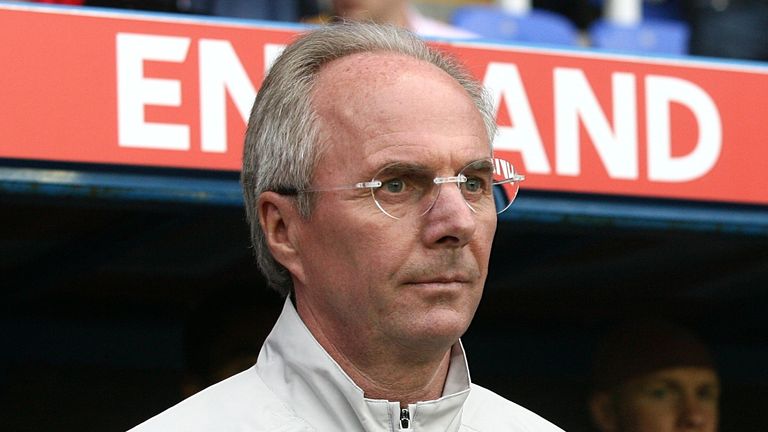 England manager Sven-Goran Eriksson during a friendly against Belarus in 2006