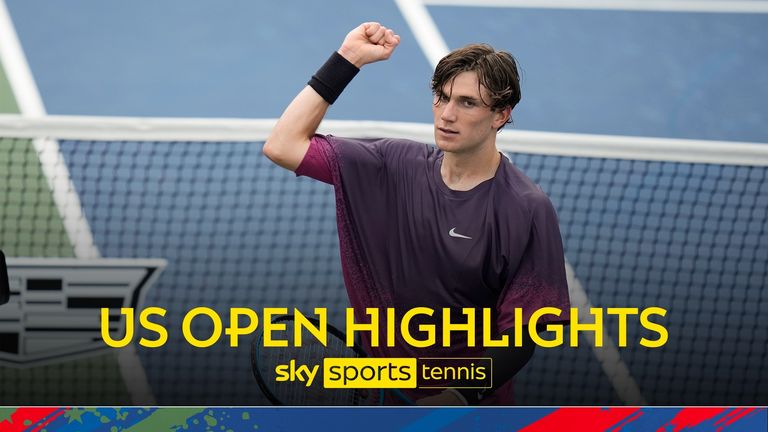 Highlights of Jack Draper versus Facundo Diaz Acosta in the second round of the US Open.