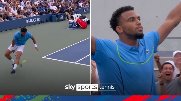 Arthur Fils somehow pulled off an audacious between-the-legs shot as he somehow won the point against Gabriel Diallo to move 4-3 ahead in the second set tie-break.