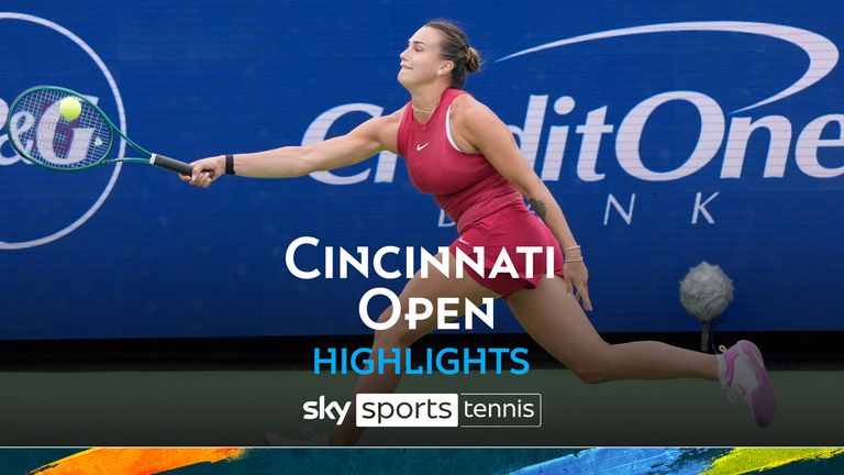 August 15, 2024: Aryna Sabalenka (BLR) defeated Elisabetta Cocciaretto (ITA) 6-3, 6-4, at the Cincinnati Open being played at Lindner Family Tennis Center in Mason, Ohio. Â©Leslie Billman/Tennisclix/CSM (Credit Image: © Leslie Billman/Cal Sport Media) (Cal Sport Media via AP Images)


