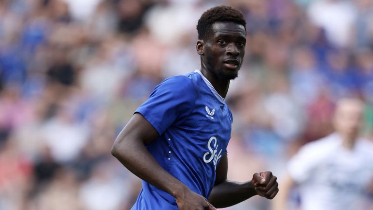 Everton's Tim Iroegbunam during a pre-season friendly at the Deepdale Stadium