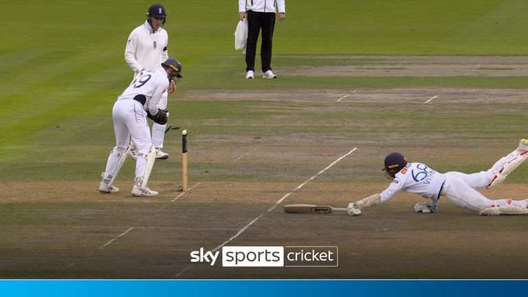 Ollie Pope has the awareness to react quickly to stump Sri Lanka&#39;s final man  Vishwa Fernando to bring their total to 236 in the first innings on the opening day of their test match against England. 