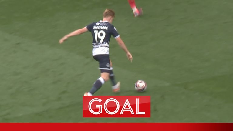 Millwall&#39;s Watmore scores against Watford