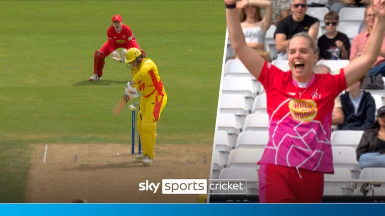 The Welsh Fire's Georgia Davis started their game against the Trent Rockets in devastating fashion with a wicket on the first ball of the match.