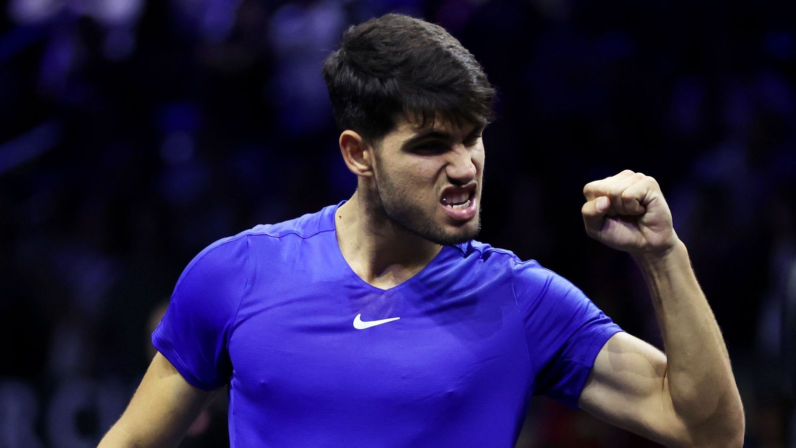 Laver Cup: Carlos Alcaraz beats Ben Shelton to level score for Europe vs Team World