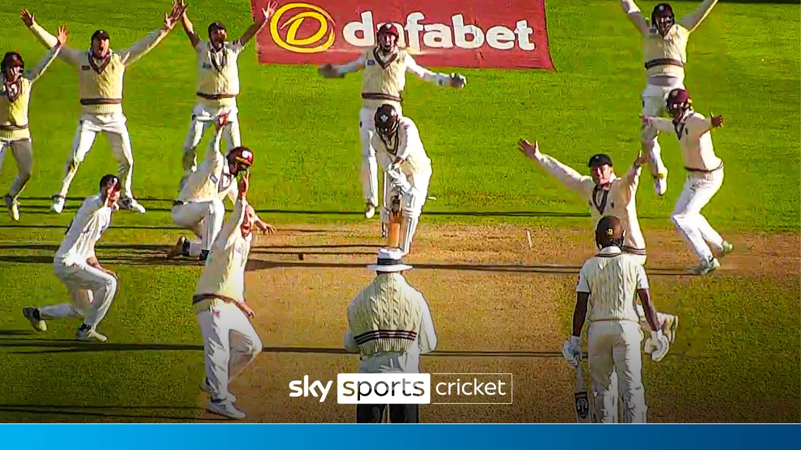 Jack Leach takes final wicket to spark wild celebrations as Somerset win in EPIC finish against Surrey in County Championship